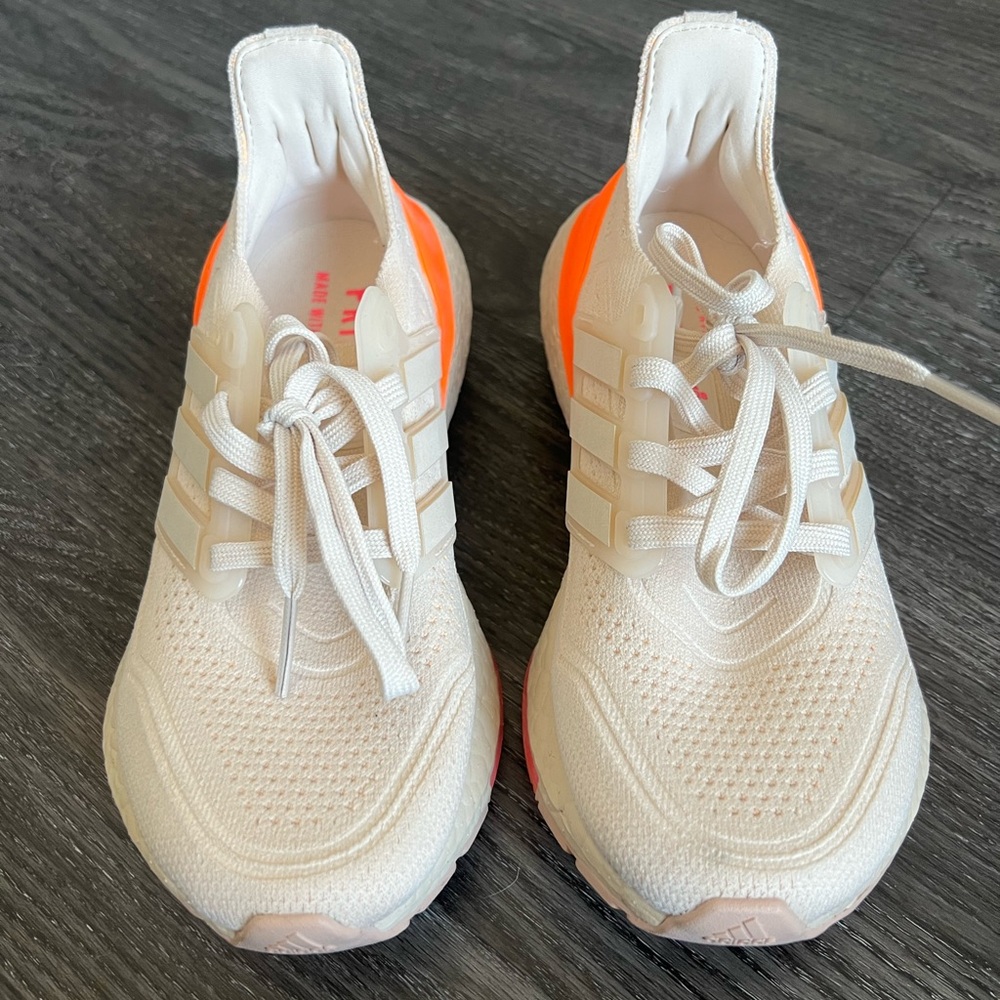 Adidas Cream and Orange Athletic Shoes
